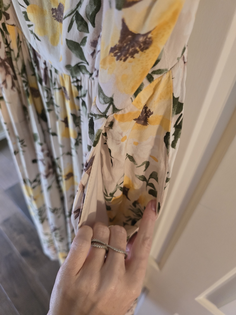 torrid Floral Midi Dress in Cream with Yellow Flowers - Picture 7 of 7